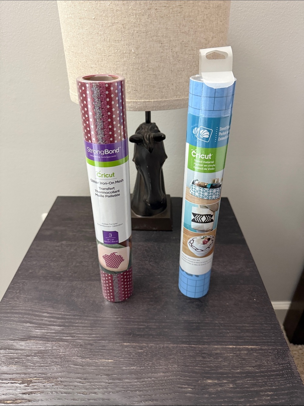 Cricut Heat Transfer & Adhesive Vinyl Rolls - Maroon Dot and Light Blue Grid